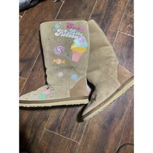 Embroidered girls Kitson Winter Boots Sweets Candy